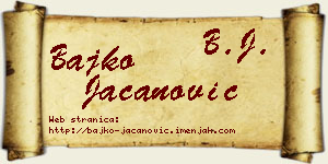 Bajko Jacanović vizit kartica